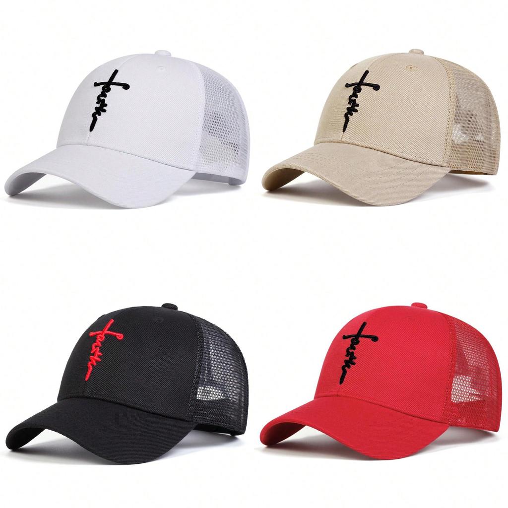 Cotton Embroidered Cross Baseball Cap For Men Women Casual Summer Accessory