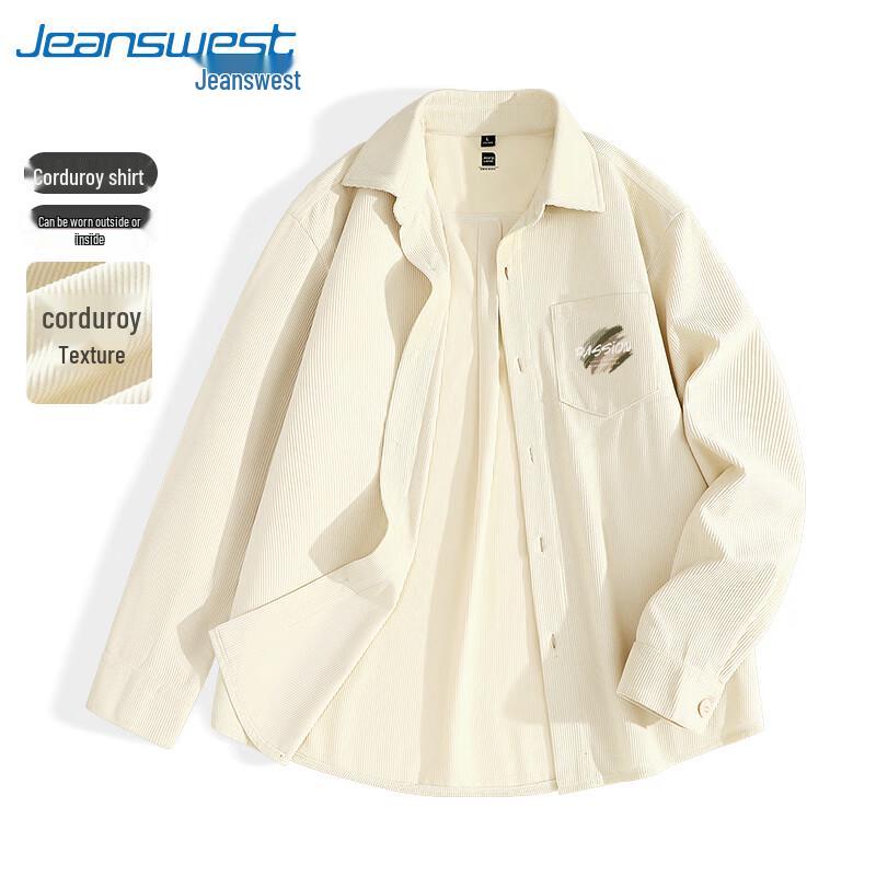 Мужская вельветовая ретро-рубашка свободного кроя Jeanswest Весна 2025 4XL