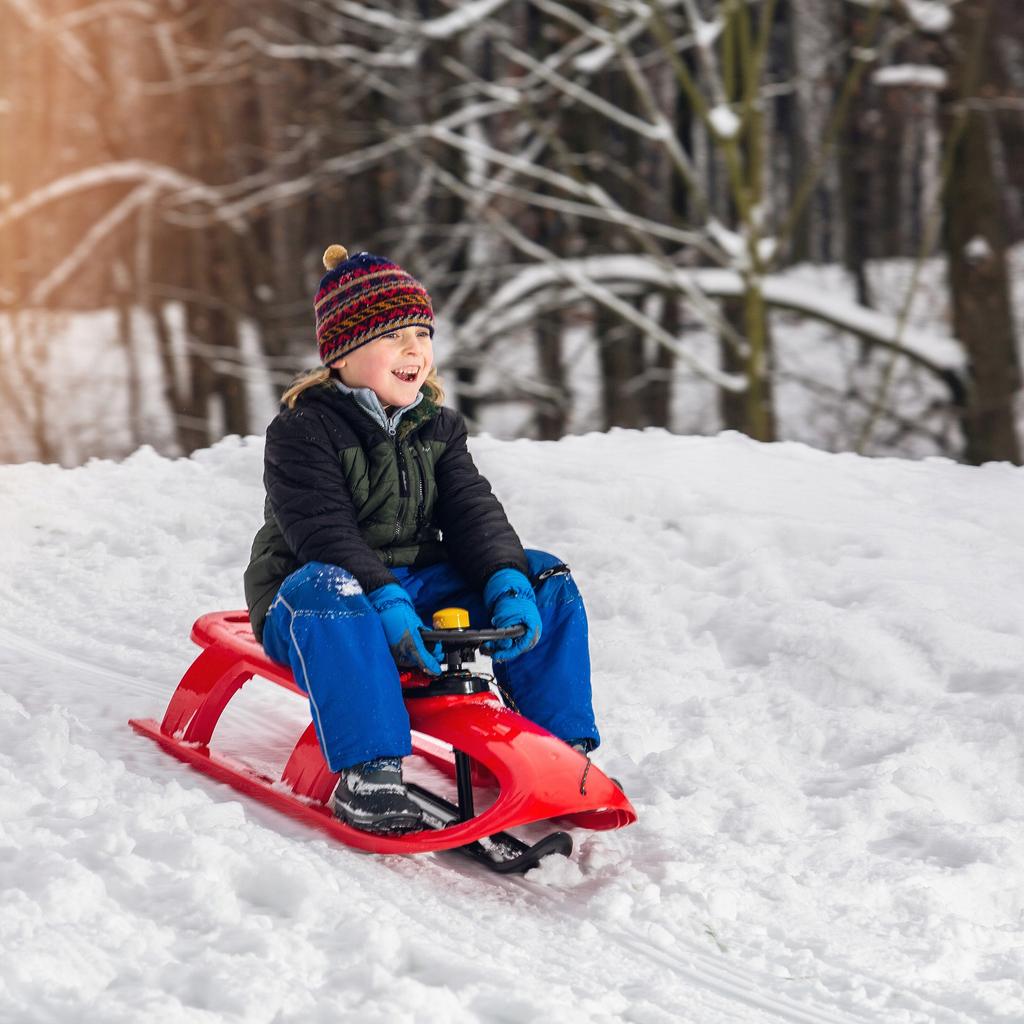 KADAX Plastic Sleds with Steering Wheel Sled Nartosanki Slider Downhill