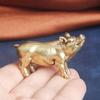 Exquisite Mini Pig Sculpture Cute Miniature Pig Statue Solid Brass Pig Figurines  Home Office Decor