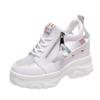 Fashion 2025 Summer Women Sandals 9cm Wedges Hollow Out Sneakers Ladies Breathable Mesh Platform Casual Shoes Woman White Shoes