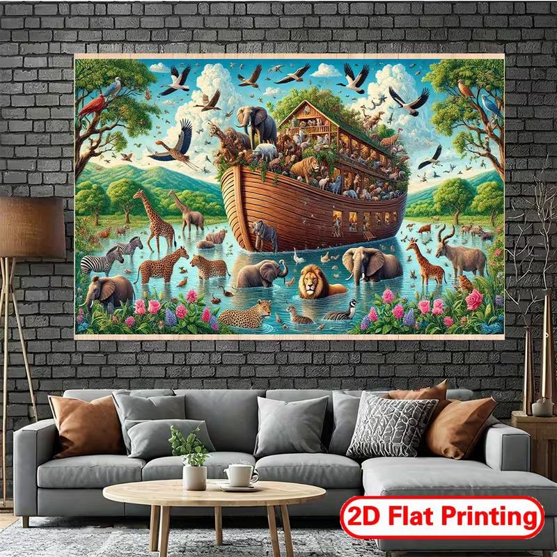 2D Jungle Noah's Ark Backdrop Wild Animals Party Photography Background