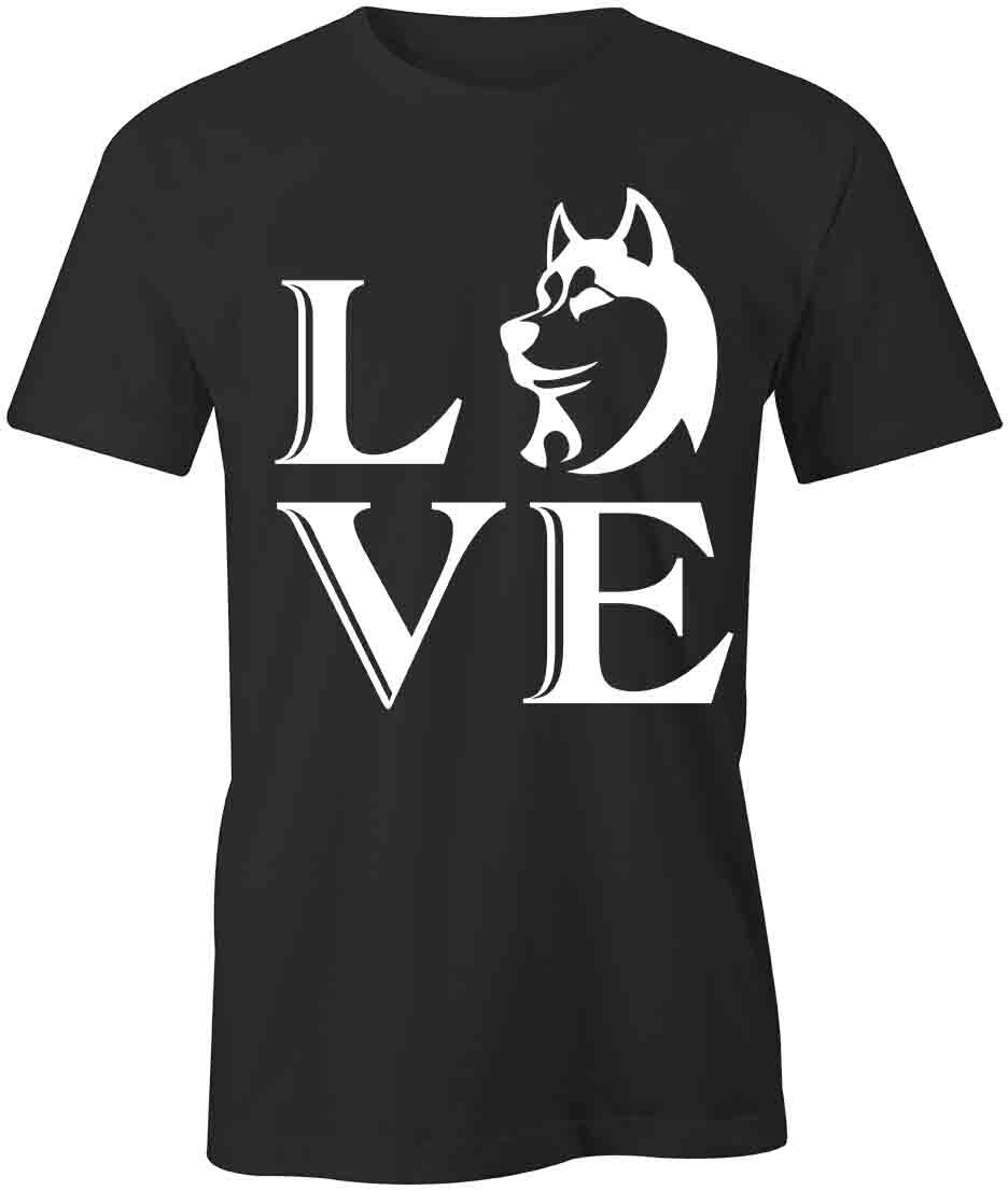 LOVE DOG TShirt Tee Short-Sleeved Cotton CLOTHING ANIMALS S1BSA107 S