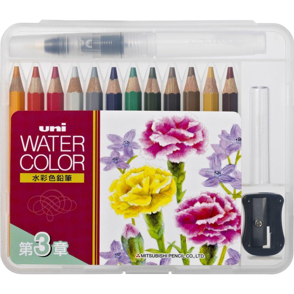 Mitsubishi Pencil Uni Watercolor Compact 12 Nature Tone Set, Colors,