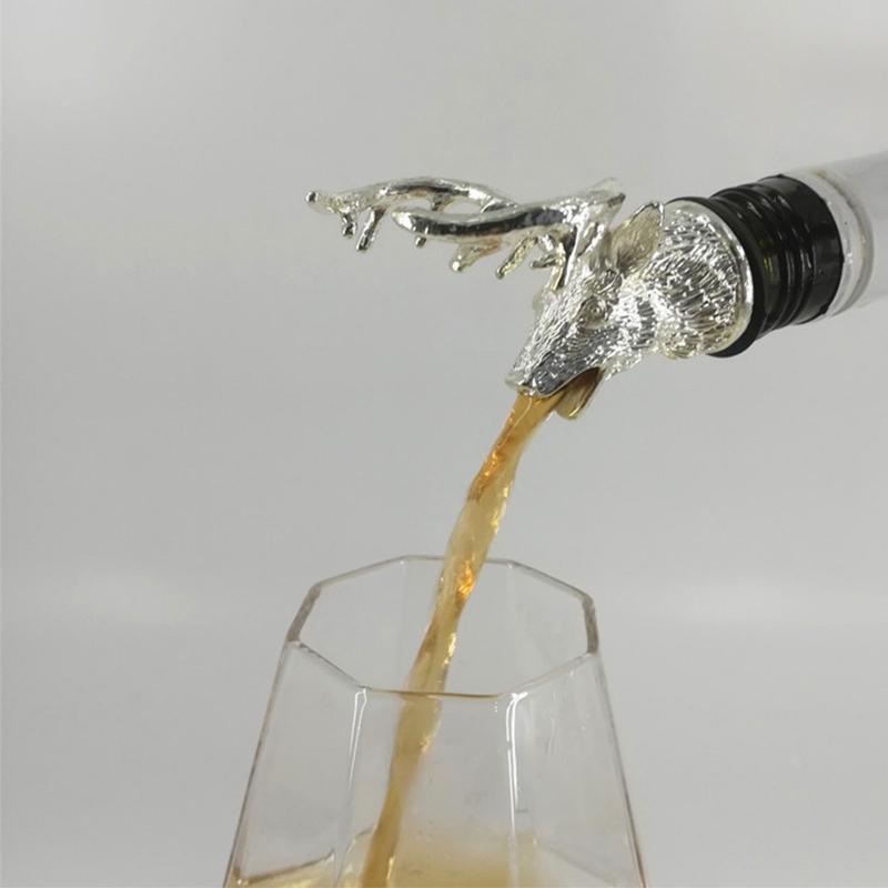 Kirsite Deer Head Bottle Stopper Decorative Deer Head Wine Stopper Stable Wine Pourer Add Charm To Parties