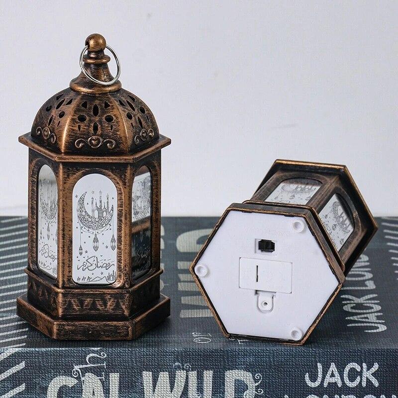 Ramadan LED Lantern Lamp Eid Mubarak Moom Star Wind Lights Ornaments Decoration for Home Islamic Muslim Party Gifts