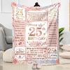25th Birthday Celebration Flannel Blanket-Soft and Suitable for Sofas,Beds,Offices,Travel,All Seasons,Great Gift for Holidays and Birthdays.