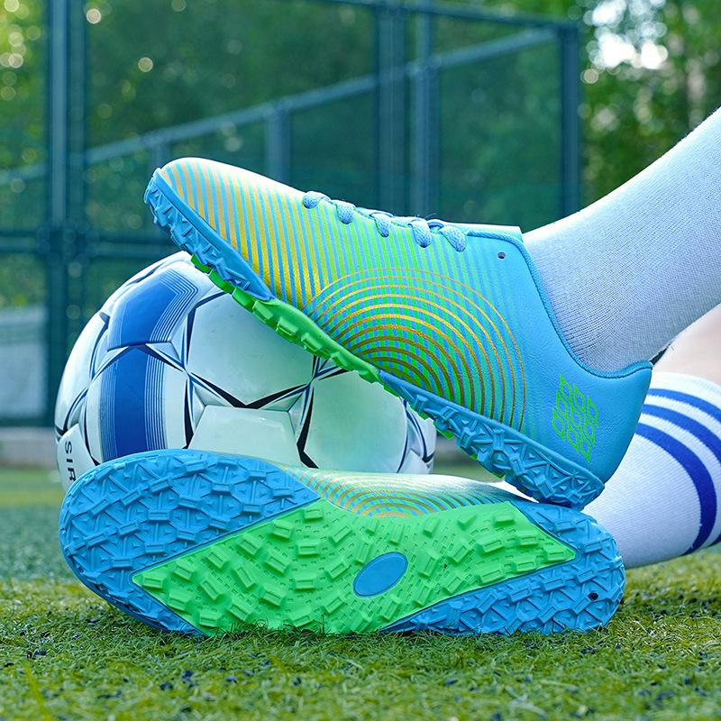 Adult & Youth Unisex Studded Football Shoes - Breathable, Durable, Artificial Turf TF Kicking Shoes for Training