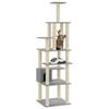 VidaXL Cat Tree with Sisal Scratching Posts Light Grey 183 Cm