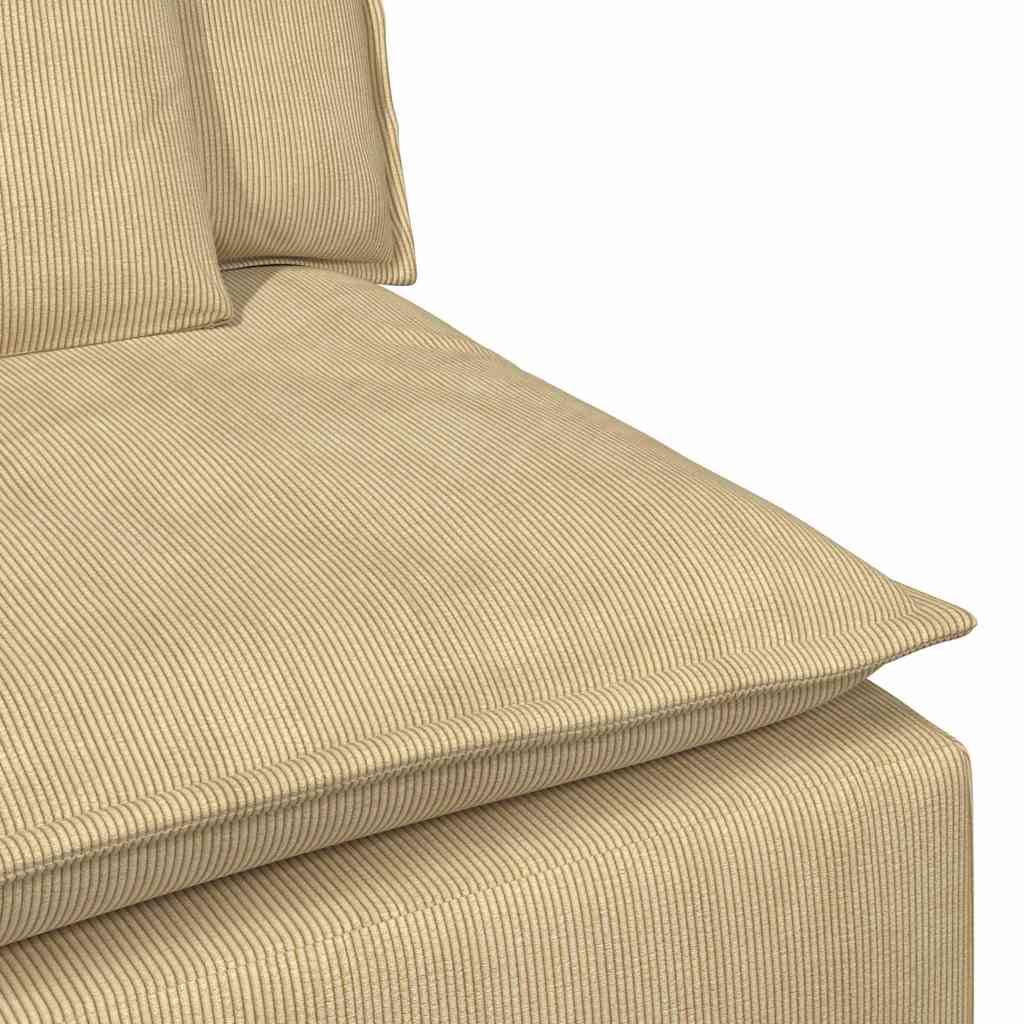 Modular Sofa with Footstool and Cushions Grey Green