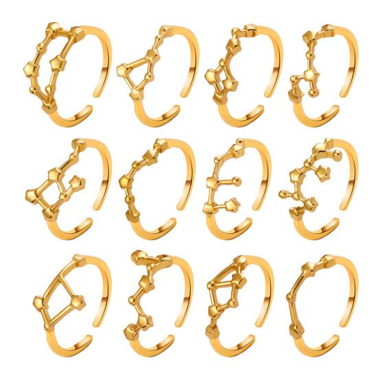 Student Ring Electroplated Finish Adjustable Opening Design Star Symbol Ring Couple Matching Ring Alloy Jewelry Gift