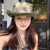 Western Cowboy Hat Women's Quick Drying Breathable Sun Protection Mountaineering Hat Summer Big Head Fence Outdoor Camping Fishing Hat Men