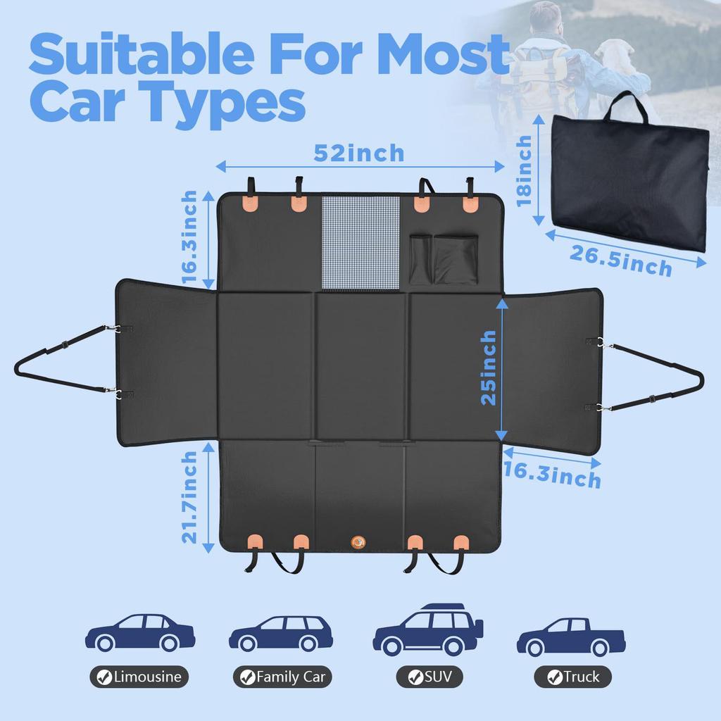 Scratch-Resistant Dog Seat Cover: Waterproof Car Pet Mat with Hard Bottom Extension