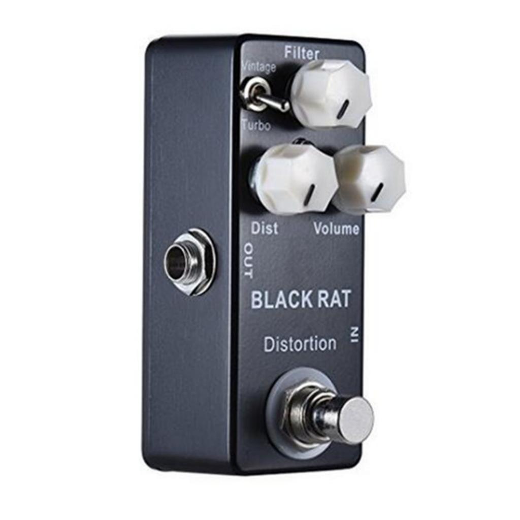 Černý RAT Distortion Mini Kytarový Efektový Pedál Kovové Pouzdro True Bypass Kytarové Díly & Příslušenství
