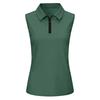 Womens Golf Shirt Sleeveless Zip Up  Shirts  Collared  Athletic Tank Top