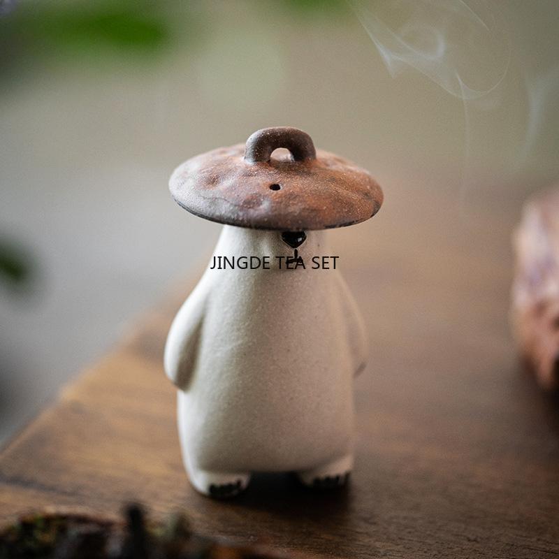 Kreatives Handgemachtes Lila Ton Tee Haustier Weißer Ton Niedlicher Bär Teetasse Abdeckung Halter Schreibtisch Dekoration Kawaii Zubehör