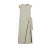 MD Spring New Fashion Temperament Waist-Controlled Drape Large Sleeveless Bow Tie Poplin Dress 6613613