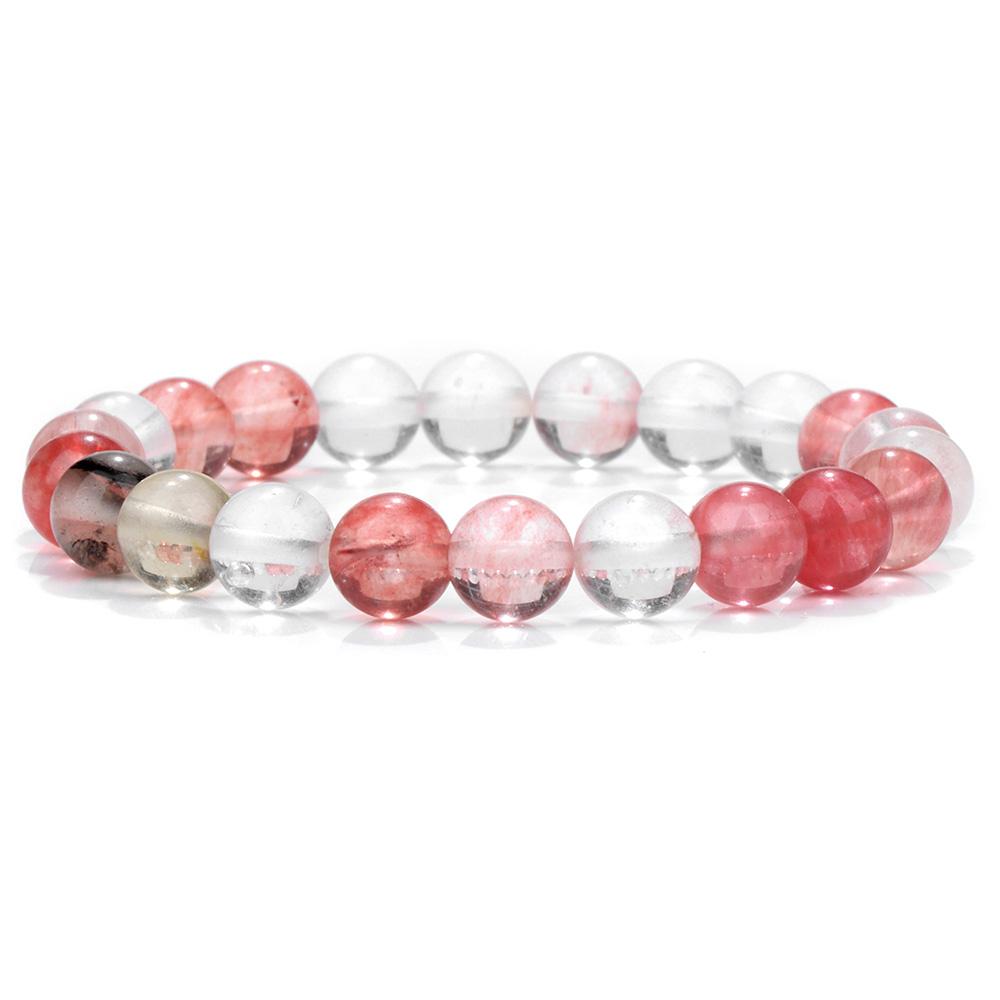 Fashion Natural Stone Pink Angelite Beads Bracelet 8mm Sunstone Beaded Energy Yoga Bracelet Jewelry for Women Handmade Gifts