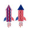 4th of July Rocket Honeycomb Decoration Patriotic Red White Blue Hanging Decor for Independence Day Memorial Day Veterans Party Favors