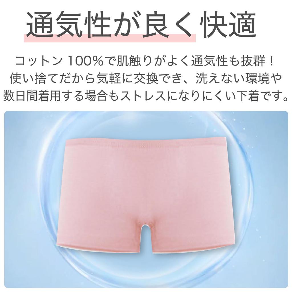 RONGUI Disposable Underwear for Girls, 100% Cotton Boxer Briefs, 5-Pack (Size M)