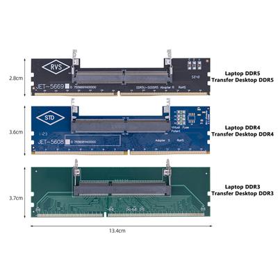 Cartão de Teste de Módulo de Memória DDR3 DDR4 DDR5 Adaptador de Memória de Laptop para Desktop Cartão de Conexão Cartão Adaptador de Teste