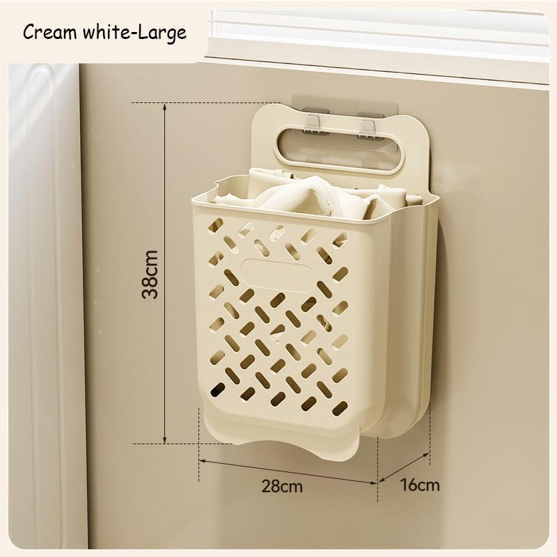 1PCS Wall-Mounted Dirty Clothes Basket large-Capacity Folding Storage Basket Strong load-Bearing Hollow Design For Ventilation
