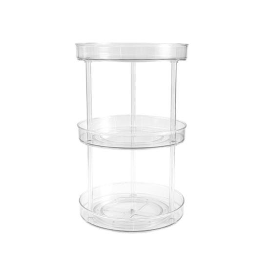 360 Degrees Rotating Storage Tray 1/2/3 Layers Lazy Susan Organizer Kitchen Pantry Cabinet Countertop Seasoning Spice Holder Cosmetic Turntable Rack