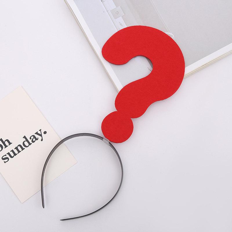 Diadema Creativa de Festival de Dibujos Animados: Diseño divertido de signo de interrogación y exclamación