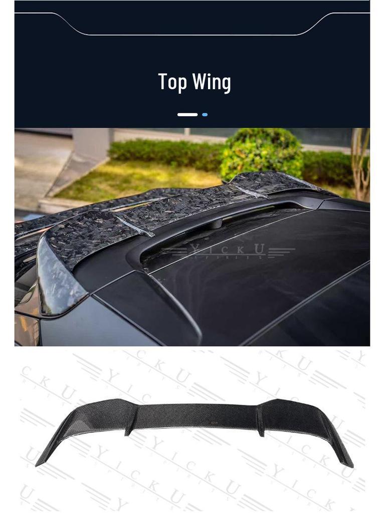 Zeekr 001 Body Kit: Carbon Fiber Front Lip, Side Skirts, Rear Diffuser, Spoiler, Roof Spoiler.