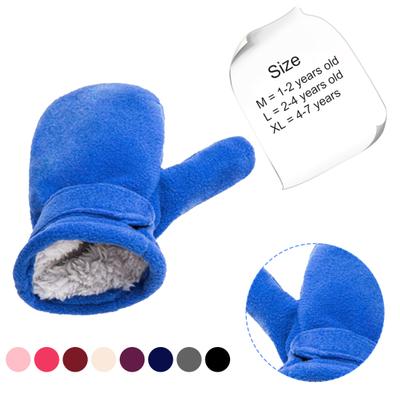 Infant Gloves Thick Fastener Tape Autumn Winter Toddler Boys Girls Adjustable Plush Gloves for Outdoor