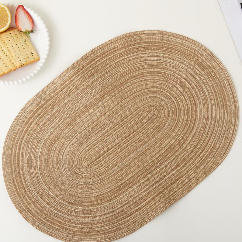 Washable Table Mats Coasters Oval Braided Table Place Mats Heat Resistant Pad  for Dining Table