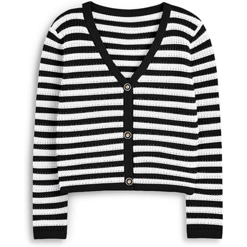 

Осенне-зимний женский кардиган с длинными рукавами и яркими полосками XL чёрный