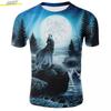 Men's Hipster Wolf 3D Printed T-shirt Summer Fashion Animal Pattern Short Sleeve Top Daily Holiday Round Neck Clothing