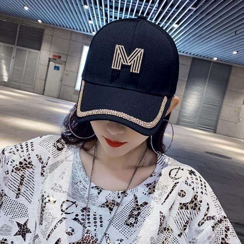 

Весенне-осенняя шляпа Женская бейсболка Премиум Инкрустированные бриллиантами Буквы Лицо Маленькая кепка с козырьком Повседневный Универсальный Тренд average size