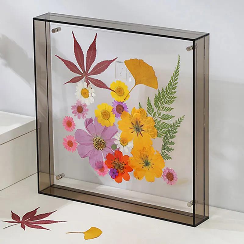 Acrylic Photo Frame Box Transparent Photocard Holder Interior Frame Picture Display Stand Office Home Desktop Wall Decoration