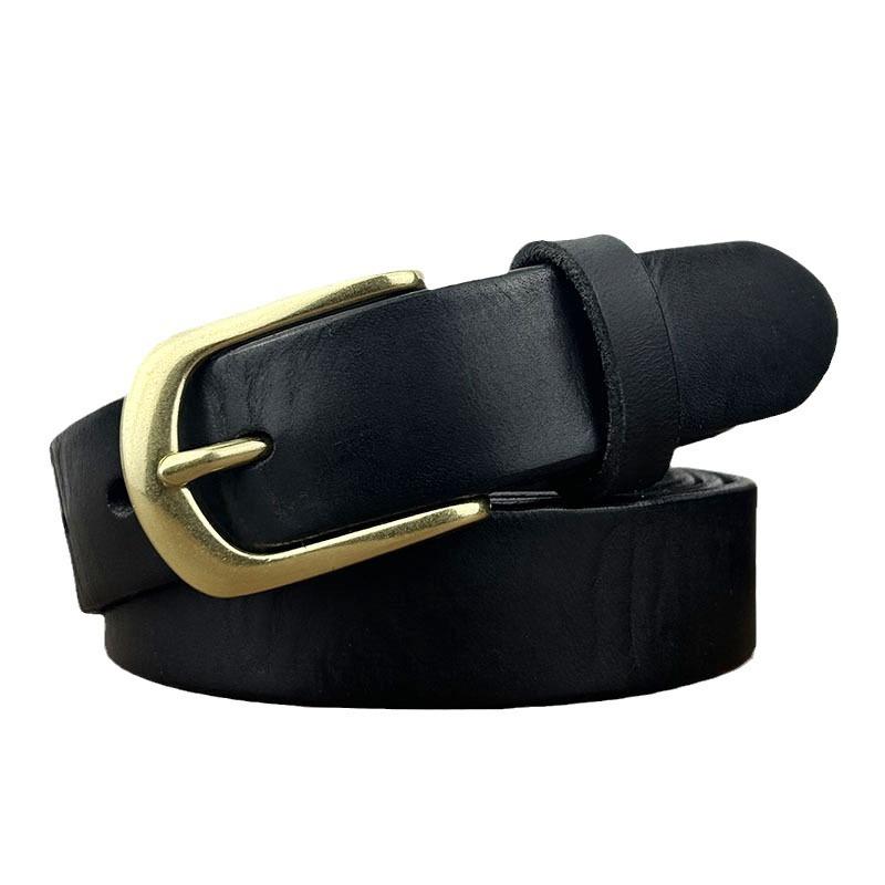 Ceinture Rétro Polie Ceinture Rétro Femme Cuir Boucle Ardillon Décontractée Ceinture d'Affaires Simple Ceinture en Cuir de Vachette Première Couche