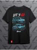 Schwarzes Unisex-T-Shirt mit Aufdruck der Zahl 6