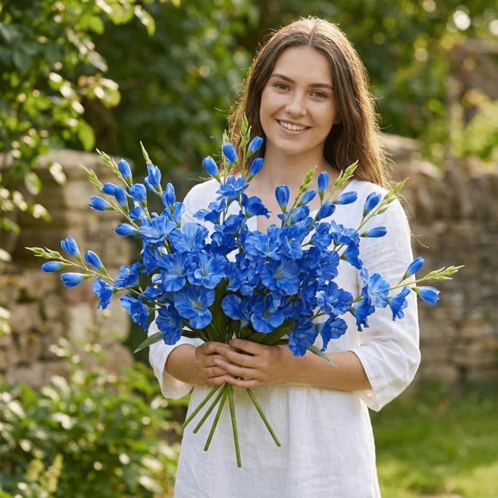 62cm Artificial Gladiolus Flowers DIY Fake Flowers Artificial Hyacinth Violet Flower  Home Decor