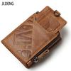 Real Cowhide Men's Short Wallets Fashionable Casual Zippers Wallet With Open Opening Multifunctional Change