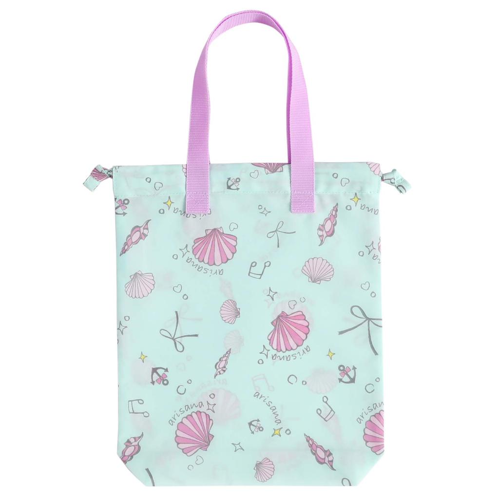 Shoe Bag for Shoe Indoor Shoes Drawstring Shell Color D [Arisana] Kids, Girls, Case, Case, Bag, D. Mint,