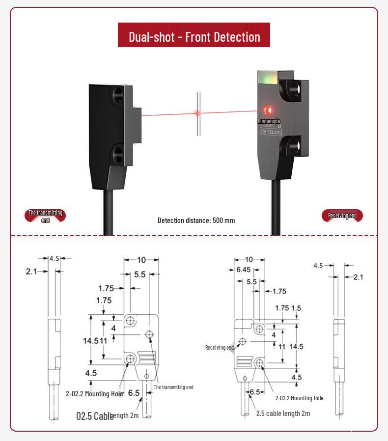 Ultra-Thin Anti-Interference 24V NPN Infrared Photoelectric Sensor with Normally Open Diffuse Reflection Switch
