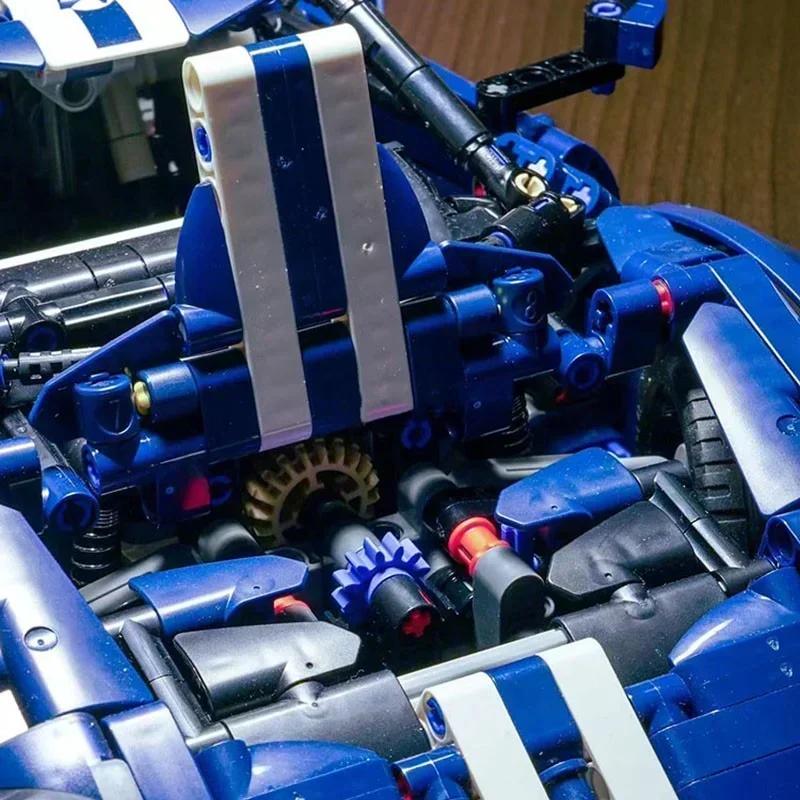 Nya 1466 st Tekniska 42154 Byggklossar Blå GT Racerbil Montering MOC Modellset Fordon DIY Monteringsleksak Vuxen Födelsedagspresent