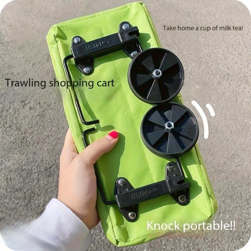 Portable Foldable Shopping Cart with Wheels - Lightweight Hand-Pulled Grocery Cart for Home, Compact De… More