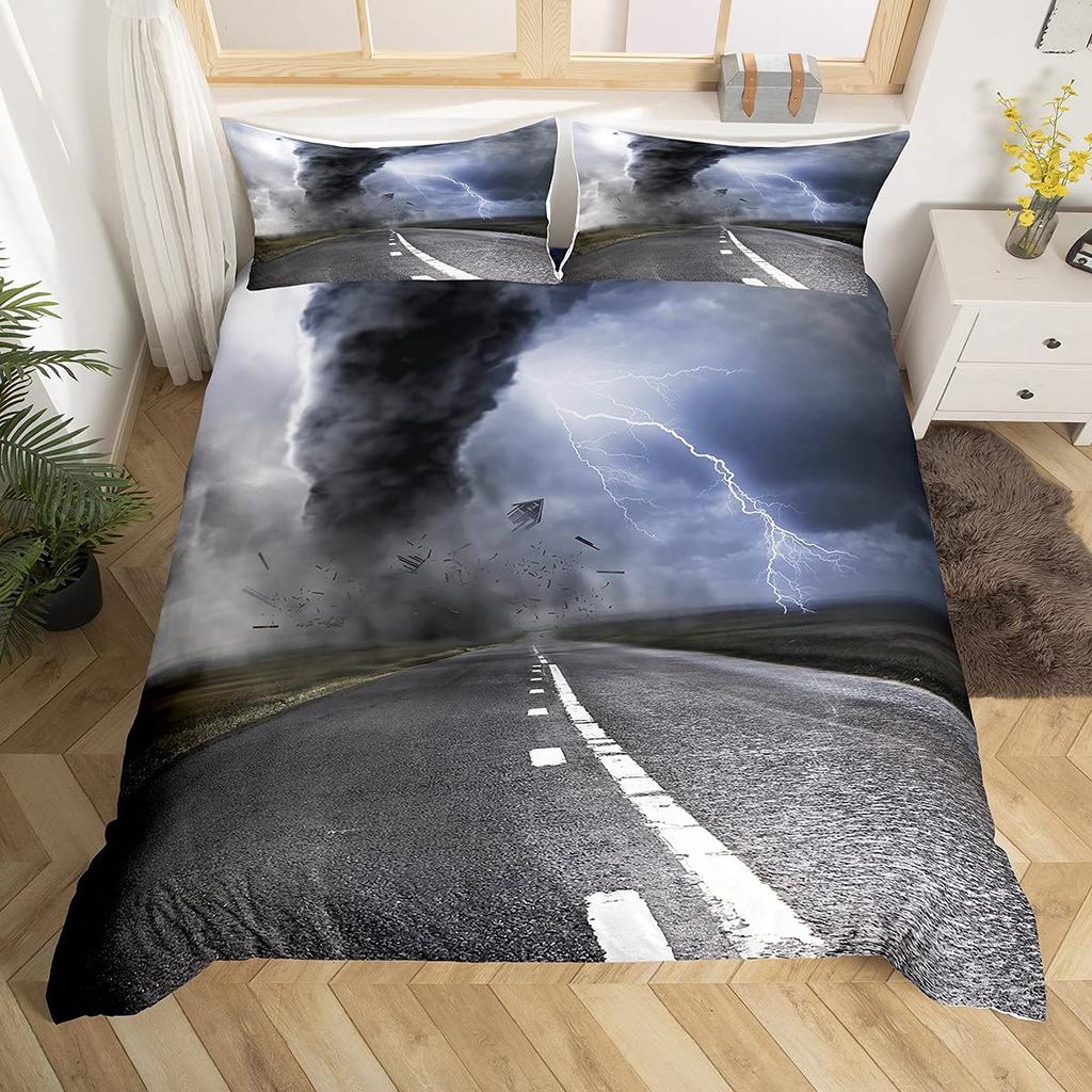 Lightning Duvet Covers for Kids Teens Queen Lightweight Down Quilt Covers Bedroom Decor 2 Pillowcases 1 Duvet Cover No Comforter