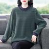 Plus Size Loose Jacquard T-Shirt Sweatshirt for 40-Year-Old Women - Warm, Versatile & Light
