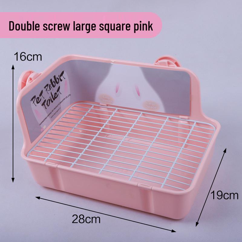 Raised Anti-Splash Triangle Pet Toilet for Rabbits, Guinea Pigs, and Chinchillas – Small and Large Sizes Available