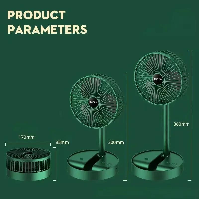 2025 Desktop Foldable Retractable Small Fan Mini Portable Charging USB Home Low Noise High Duration Standby Mini Electric Fan