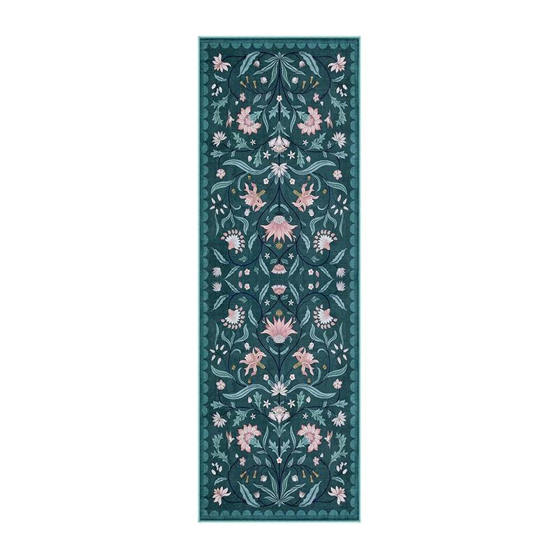Hallway Carpet Stair Walkway Long Strip Foot Mat Machine Washable Foldable Floor Mats Bohemian Floral Style Home Decoration Rug