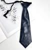 College Style PU Leather Ties Solid Color Lazy Tie Retro JK Necktie
