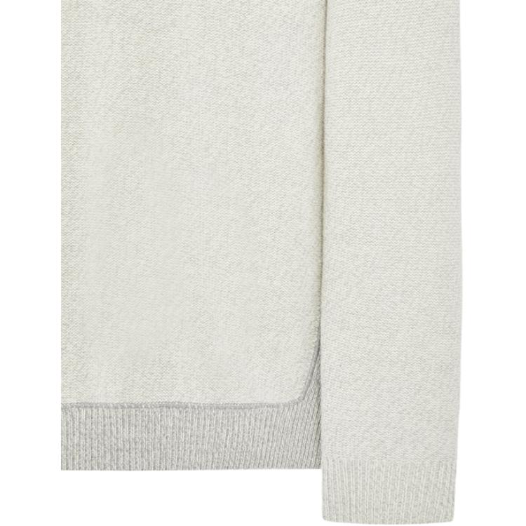 STONE ISLAND FW22 Logo Patch Solid Color Pullover Long Sleeve Wool Sweater Men Sweater White Gray 7715527C7-V0061